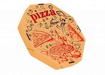 Caixa de pizza oitavada personalizada fotográfica